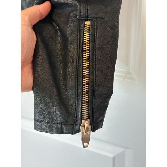 BLANK NYC Black Faux Leather Moto Jacket Size Medium - Picture 3 of 8
